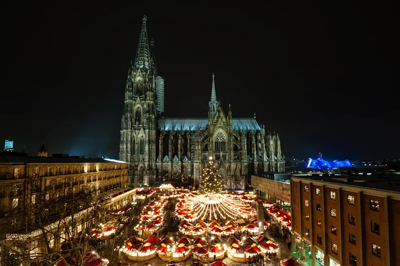 Christmas in Cologne is marked with twinkling stalls and towering spires