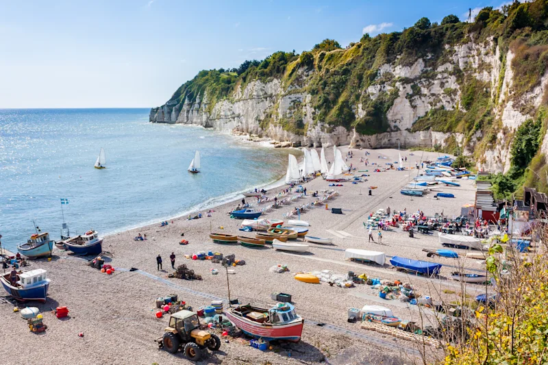 Seaside town of Beer in Devon, UK