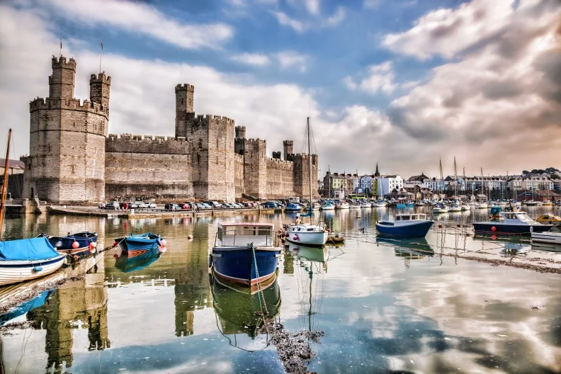 Caernarfon Castle, Gwynedd, Wales, UK