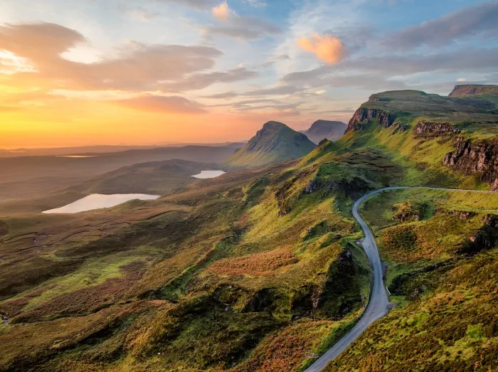 Sunset view over the Scottish Highlands