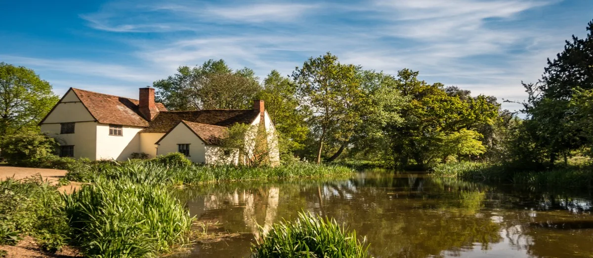 View of Flatford Mill in the Dedham Vale district of Suffolk, England