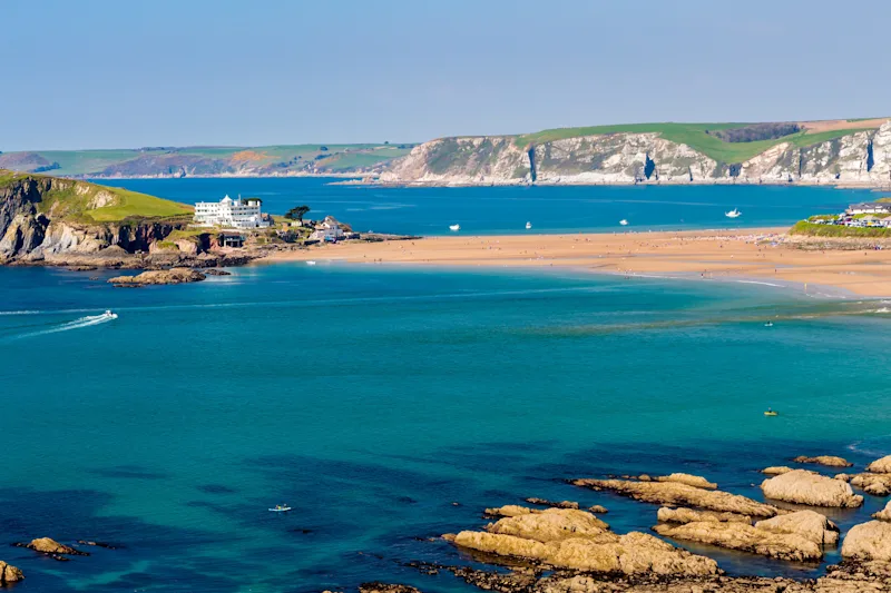 Bigbury Beach & Burgh Island, Bigbury-on-Sea, South Devon, UK