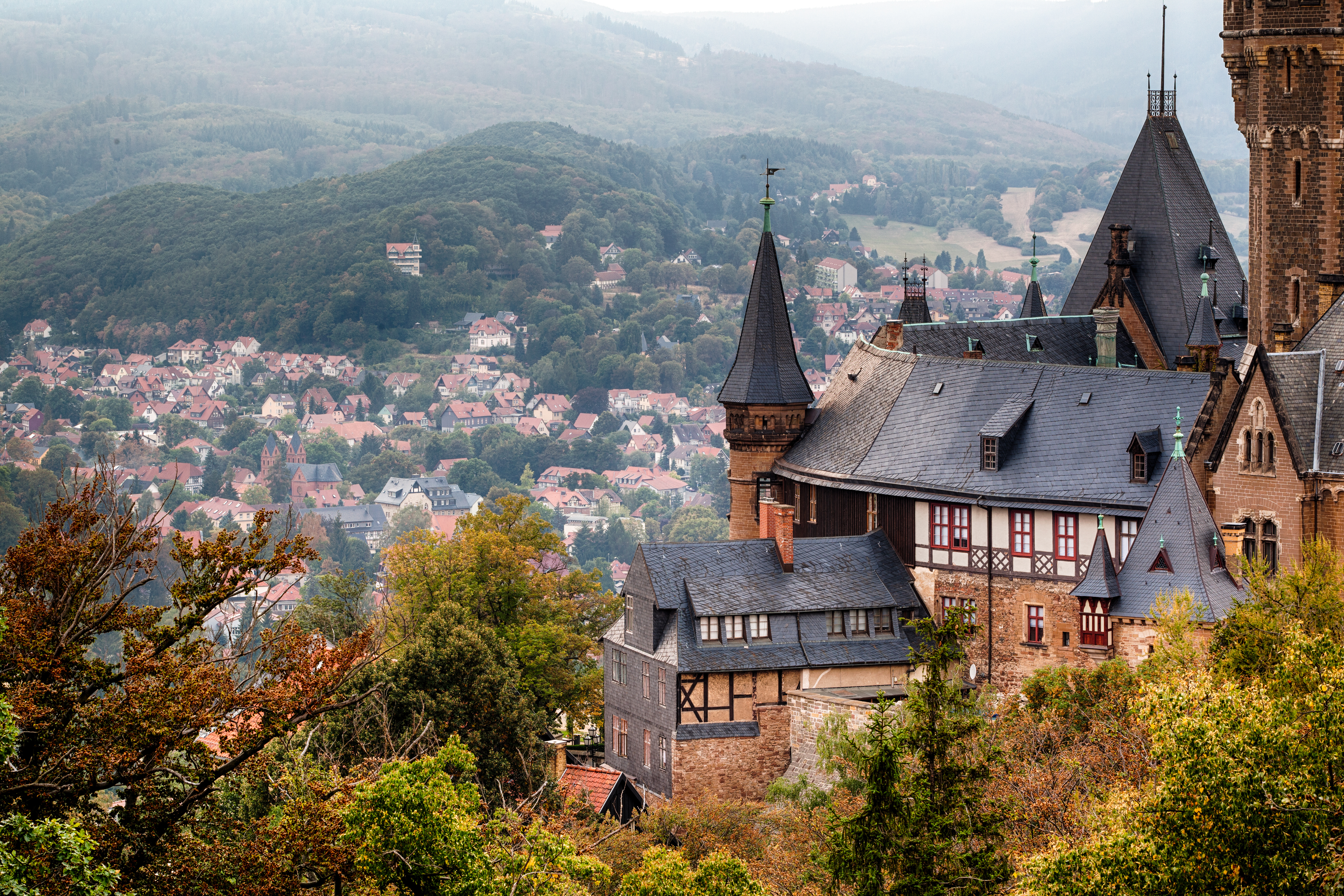 Blick auf das Schloss Wernigerode Harz.