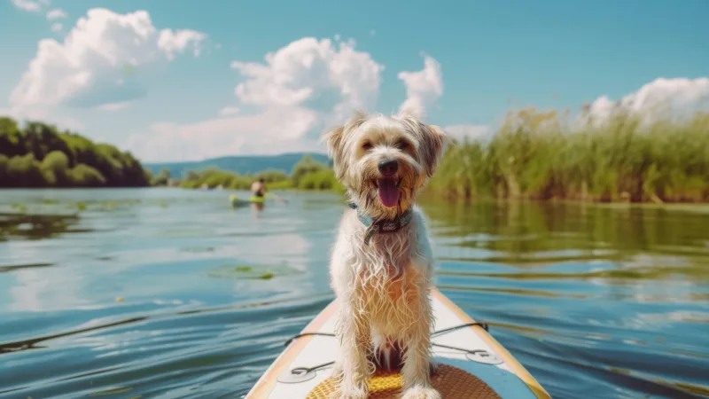 Kleiner Hund im Auto auf dem Beifahrersitz.