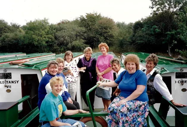 Geraldine Coult on a boating educational trip with Hoseasons employees