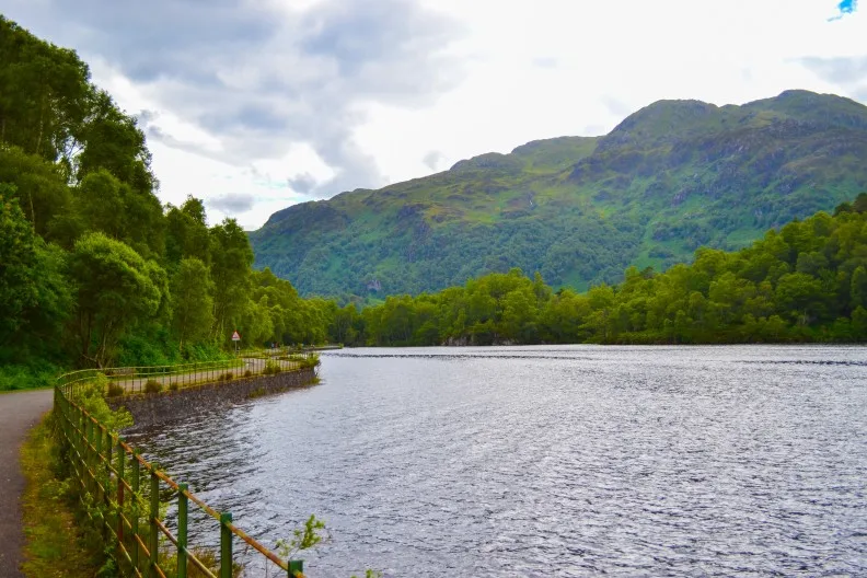 Walking alongside Loch Katrine in Loch Lomond & The Trossachs National Park, Scotland, UK