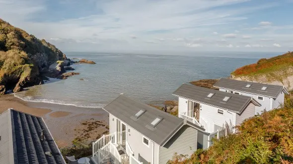 Sea views across Hele Bay from Beach Cove Coastal Retreat (BCOV) Ilfracombe, North Devon, England, UK
