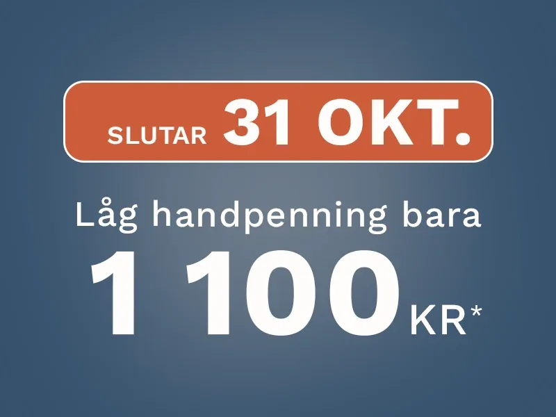 Boka senast 31 oktober för endast 1 100 kr