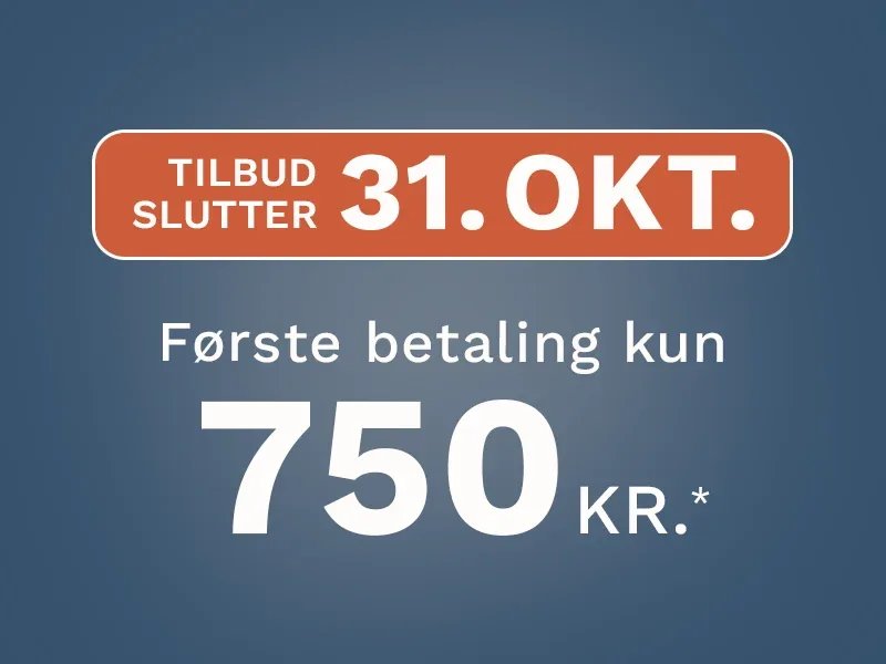 Book senest 31. oktober til kun 750 kr.