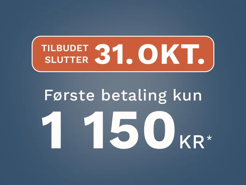 Bestill innen 31. oktober for kun 1 150 kr