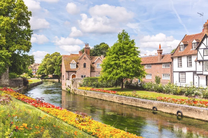 View of typical houses and buildings in Canterbury