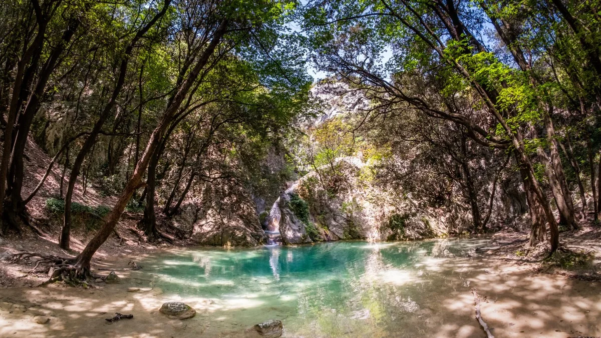 Waterfall Sentonina Staza on Sentonas trail between Rabac and Labin
