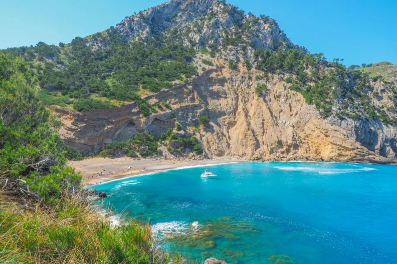 Blick auf den Strand von Coll Baix.