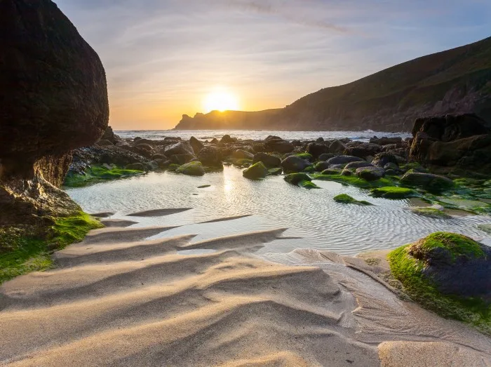 Nanjizal Beach Sunset Cornwall