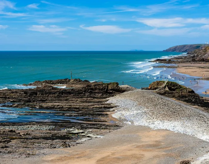 Beach views in Bude, Cornwall, England