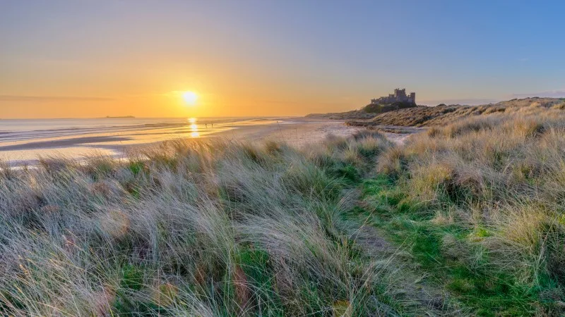 Sunrise on Bamburgh Castle, Northumberland