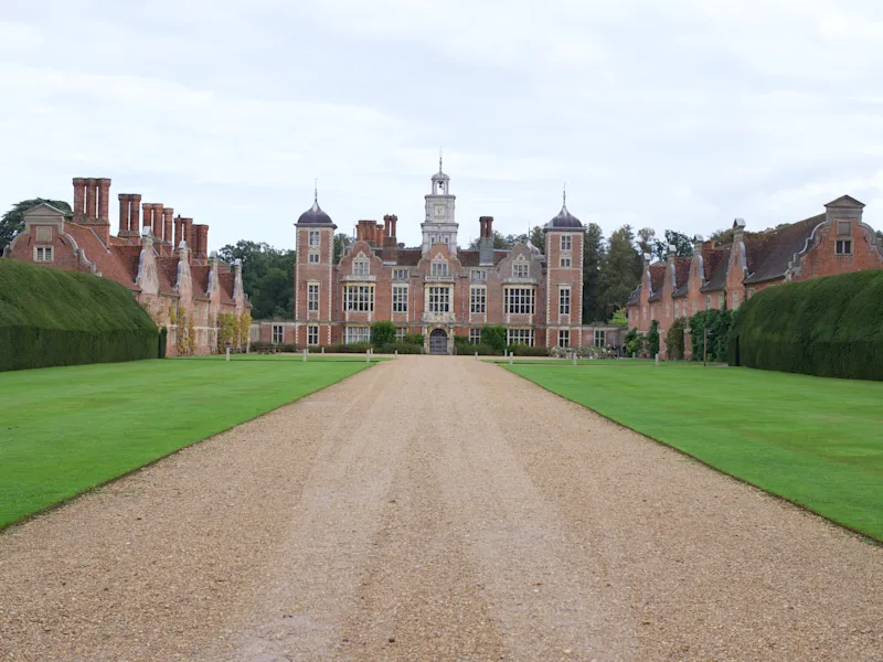 Exterior view of the grand estate of Blickling Hall in the village of Blickling, Norfolk, England, UK