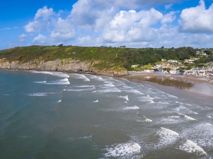 Pendine Sands a 7 mile length of beach on the shores of Carmarthen Bay Wales 