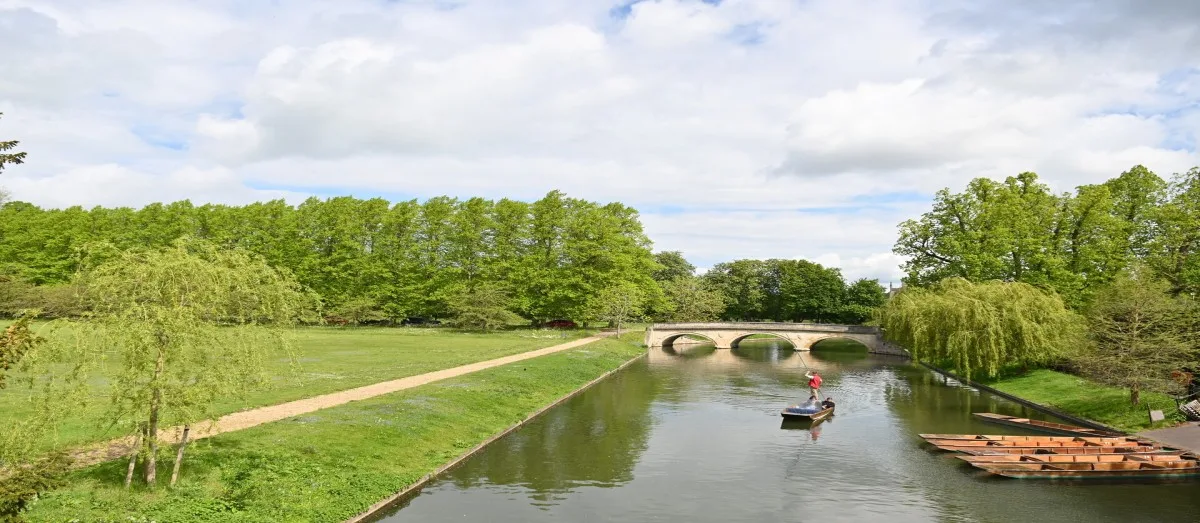 Punting on the River Cam in Cambridge, Cambridgeshire, England