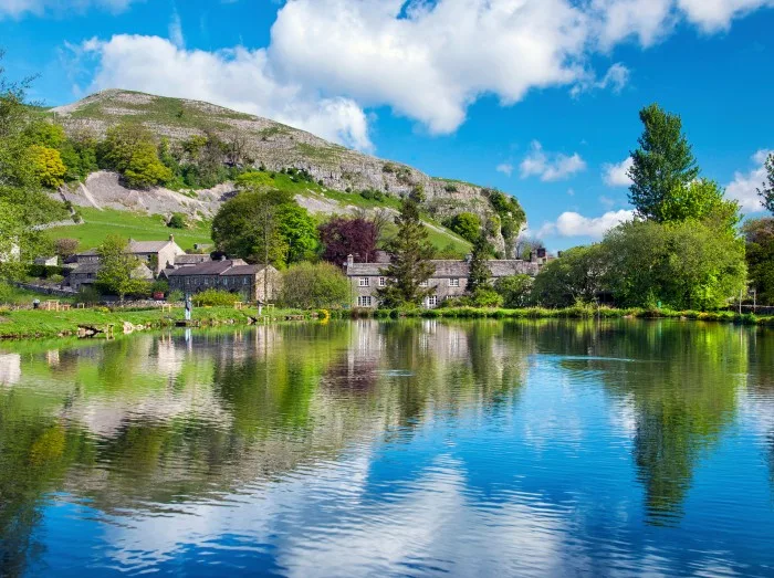 Kilnsey crag and trout farm, yorkshire dales