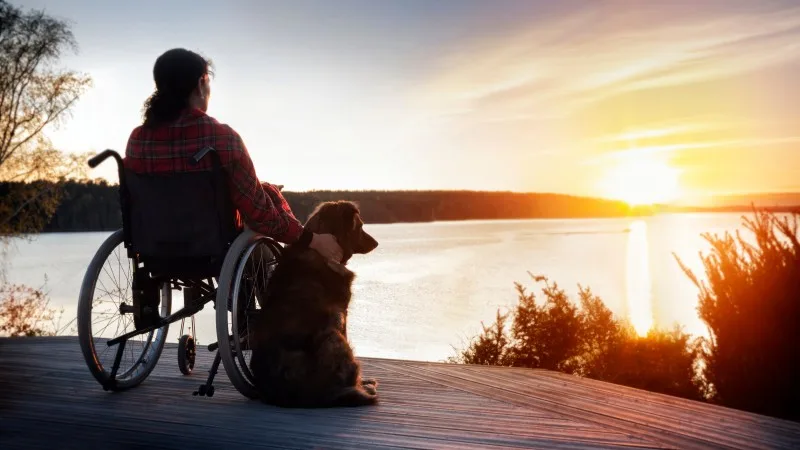 Woman in wheelchair