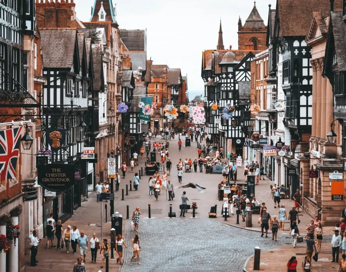 Chester city centre in Cheshire, England