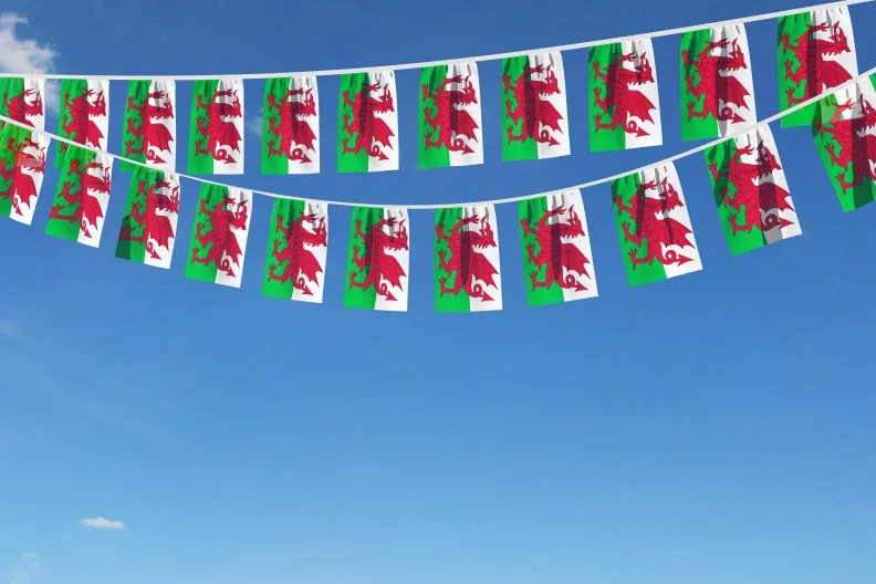 Welsh flag festival bunting