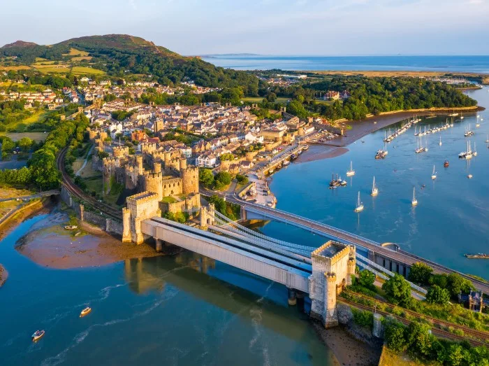 Historical Conwy town in North Wales