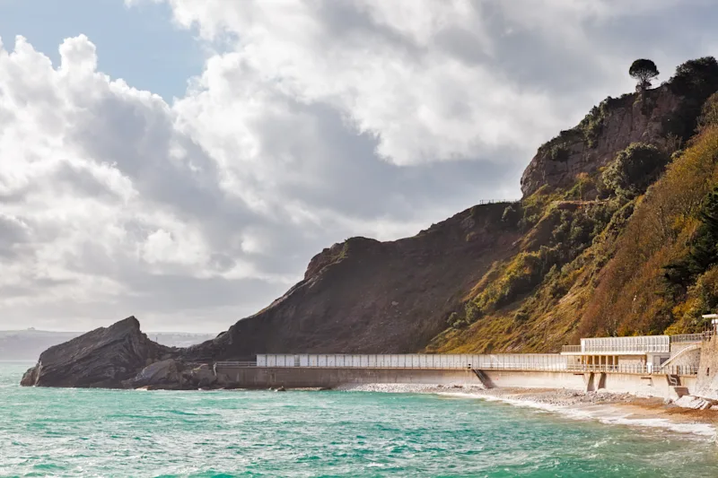 Meadfoot Beach near Torquay, Devon, UK