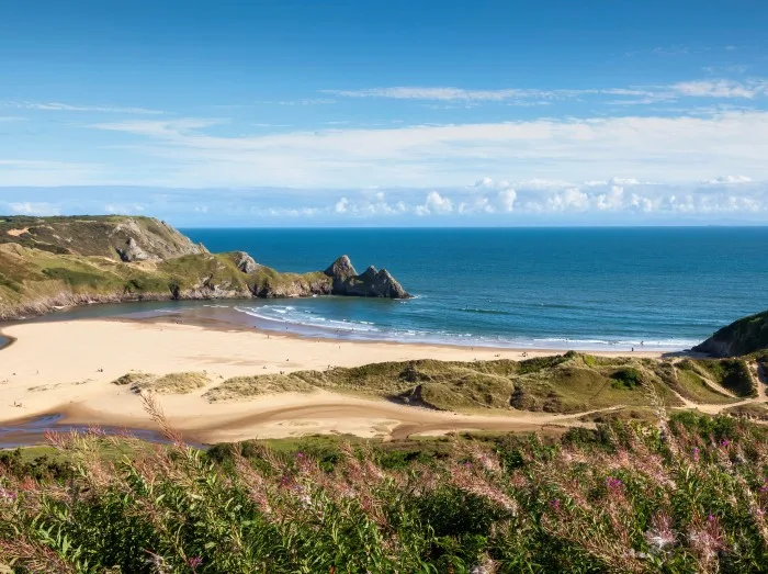 Three Cliffs Bay on the Gower Peninsular West Glamorgan Wales