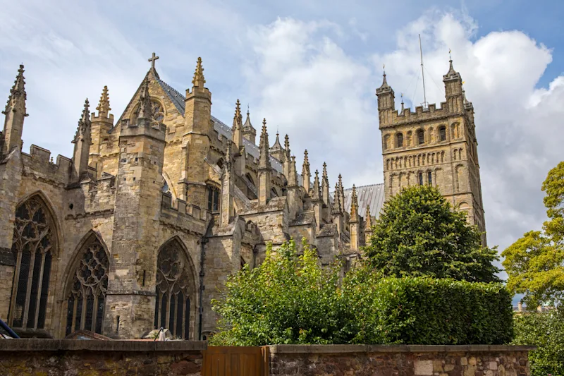 Exeter Cathedral in Exeter, Devon, UK