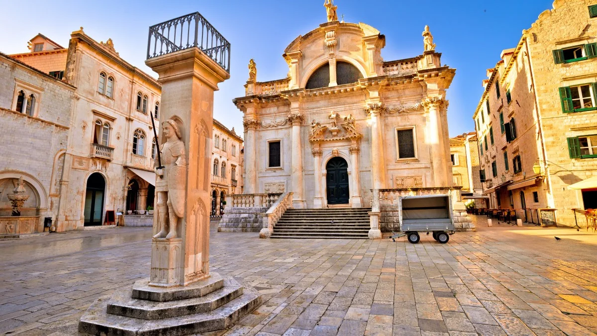 Dubrovnik square historic landmarks view