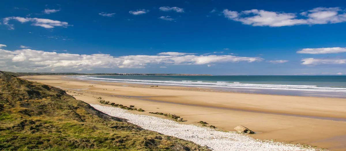 Filey beach on the Yorkshire coast in England