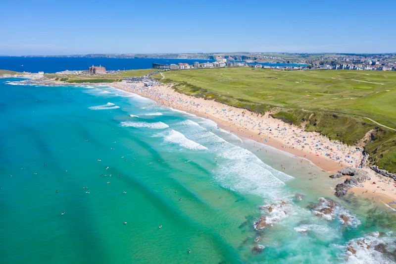 Aerial photograph of Fistral Beach, Newquay, Cornwall,