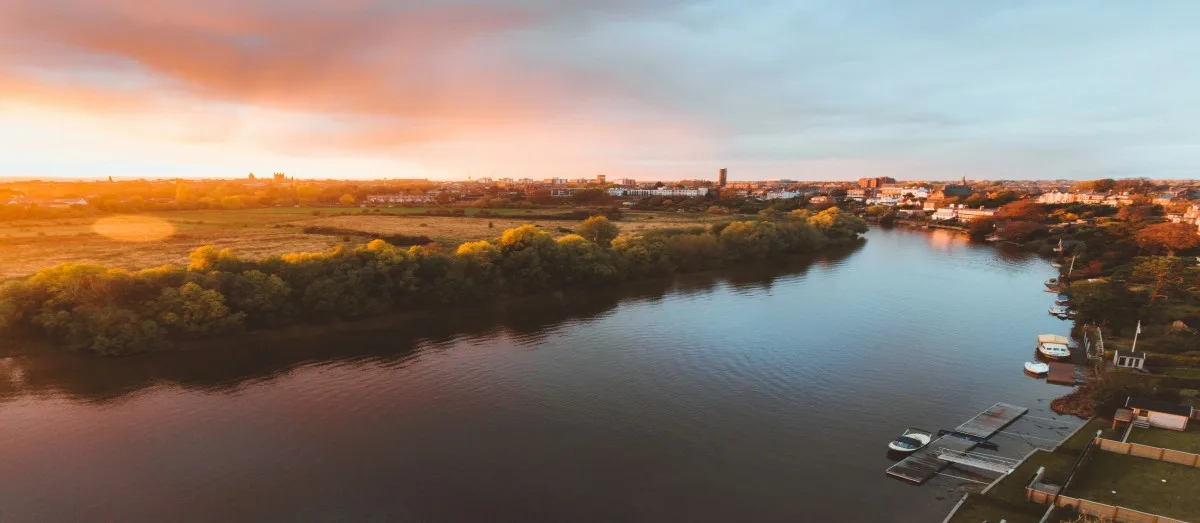 View of the River Dee in Chester, Cheshire, England