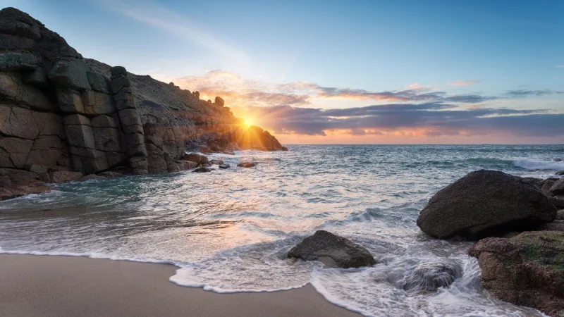 Sunrise over Porthgwarra Cove