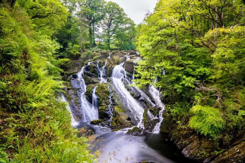 Swallow Falls Waterfall / Rhaeadr Ewynnol, County Conwy, Wales, UK