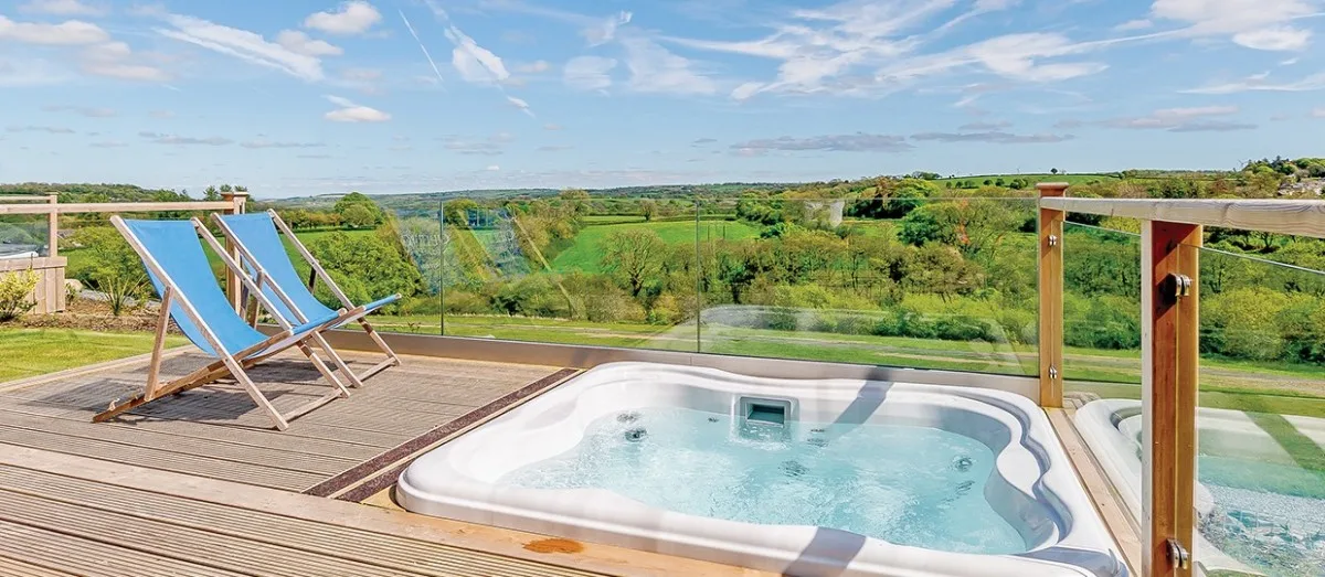 Hot tub lodge at Celtic Escapes in Narberth, Wales