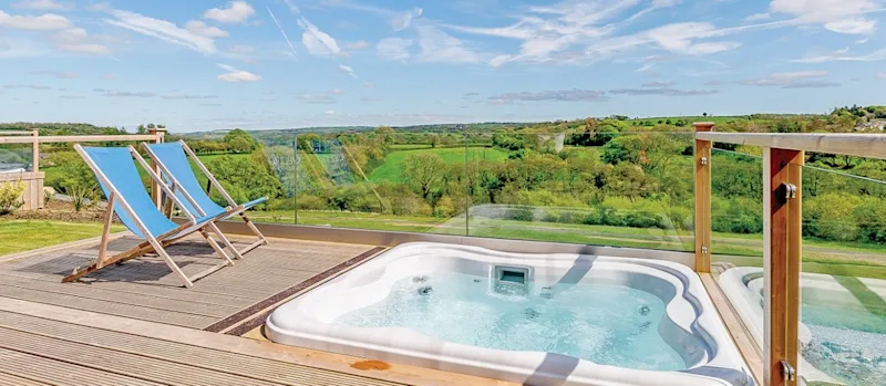 Hot tub lodge at Celtic Escapes in Narberth, Wales