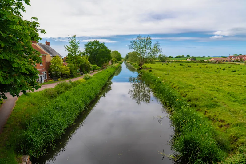 Bridgwater & Taunton Canal in Somerset, UK