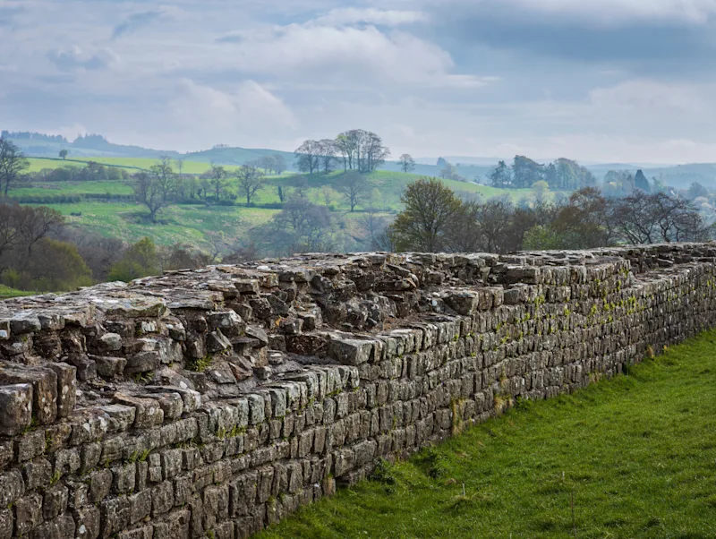 Hadrian's Wall near Birdoswald on the Cumbria-Northumberland border North East of England, UK