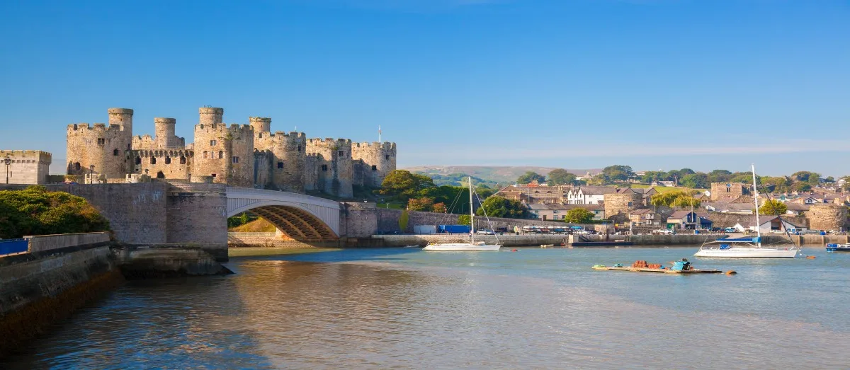 View of Conwy Castle in County Conwy, Wales