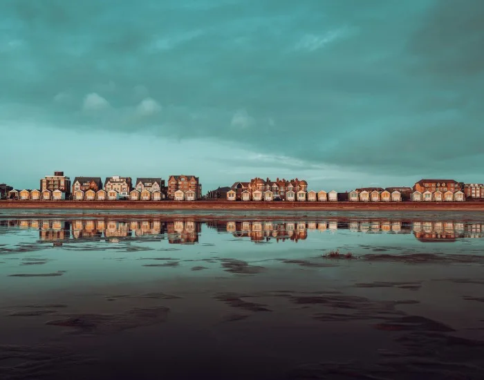 Beach huts in Lytham St Annes, Lancashire, England