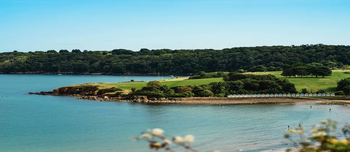 Views of Broadsands Beach in Paignton, South Devon, England
