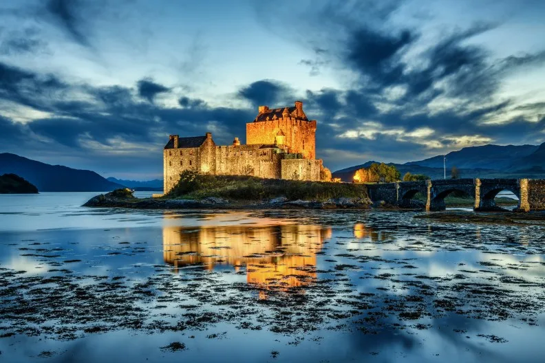 Eilean Donan Castle, near Dornie, Kyle of Lochalsh, Scottish Highlands, Scotland, UK