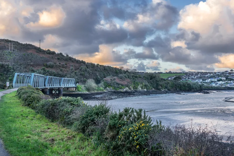 The Camel Trail looking towards Padstow in north Cornwall