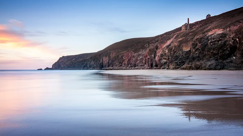 Sunset at Chapel Porth Beach, Cornwall