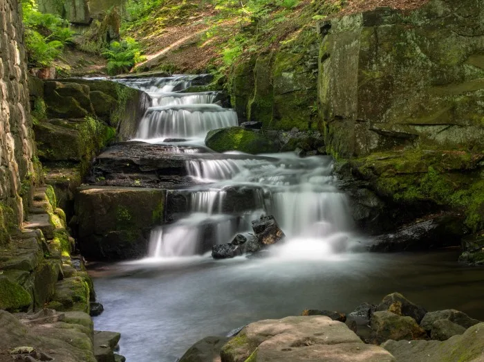 Lumsdale Waterfalls in Derbyshire Dales.