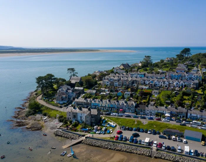 Sea views across Porthmadog in Gwynedd, North Wales