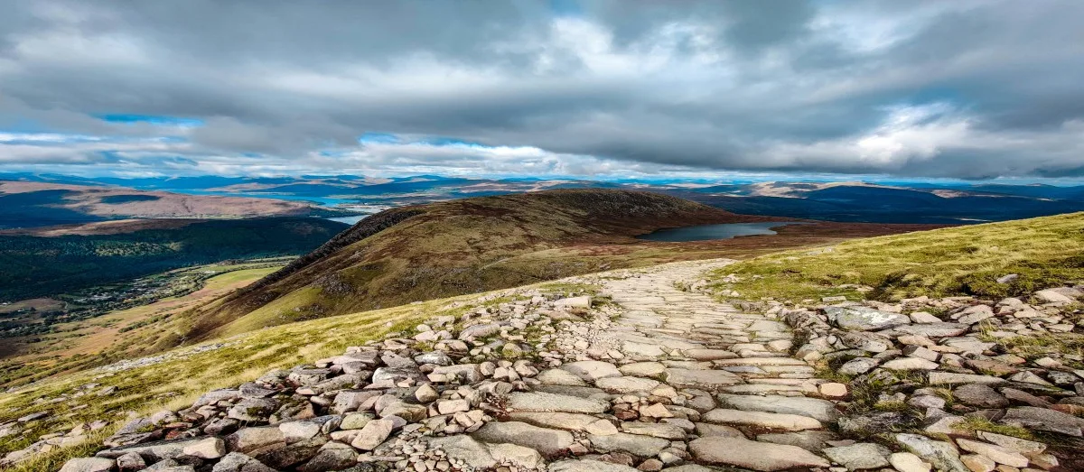 Ben Nevis hiking path in Fort William, Lochaber, Scottish Highlands, Scotland
